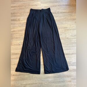 Chic Black Self-Double Layer Wide Leg Women’s Pants